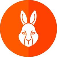 Rabbit Glyph Red Circle Icon vector