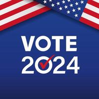 Vote 2024, Election day banner vector