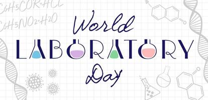 World Laboratory Day modern banner. International Lab Day April 23 24 greeting card. vector