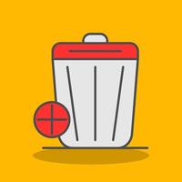 basura lleno sombra icono vector