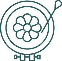 Embroidery Line Gradient Round Corner Icon vector