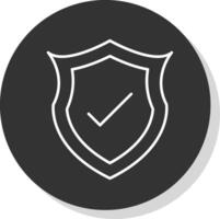 Protect Line Grey Circle Icon vector