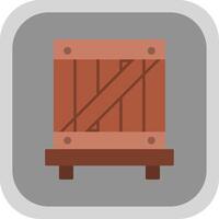 Wooden Box Flat Round Corner Icon vector