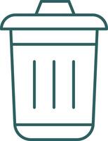 Dustbin Line Gradient Round Corner Icon vector