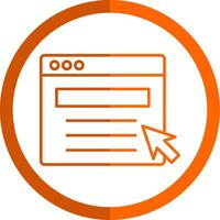 Web Portal Line Orange Circle Icon vector