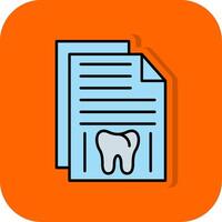 Dental Record Filled Orange background Icon vector