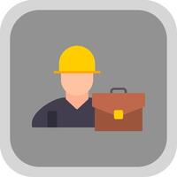 Worker Flat Round Corner Icon vector