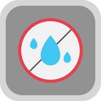 No Water Flat Round Corner Icon vector