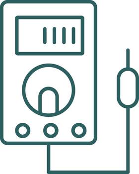 Voltmeter Line Gradient Round Corner Icon vector
