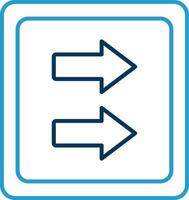Fast Forward Line Blue Two Color Icon vector
