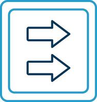 Fast Forward Line Blue Two Color Icon vector