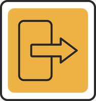 Log Out Skined Filled Icon vector