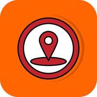 Location Filled Orange background Icon vector