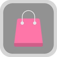 Shopping Bag Flat Round Corner Icon vector