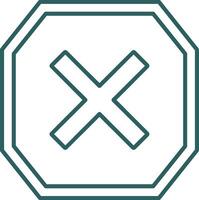 Cross Line Gradient Round Corner Icon vector