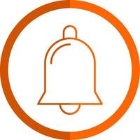 Notification Bell Line Orange Circle Icon vector