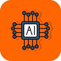 AI Filled Orange background Icon vector