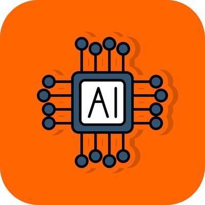 AI Filled Orange background Icon