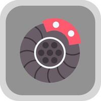 Brake Disk Flat Round Corner Icon vector