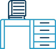 Table Line Blue Two Color Icon vector