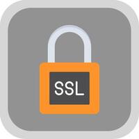 SSL Flat Round Corner Icon vector
