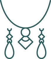 Jewelery Line Gradient Round Corner Icon vector