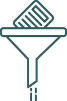 Filtering Data Line Gradient Round Corner Icon vector
