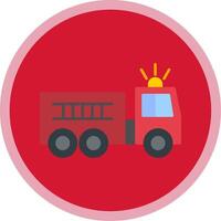 Fire Truck Flat Multi Circle Icon vector