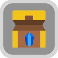 Treasure chest Flat Round Corner Icon vector