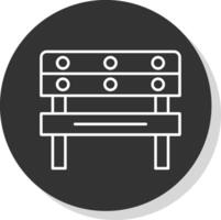 Bench Line Grey Circle Icon vector