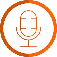 Podcast Line Orange Circle Icon vector