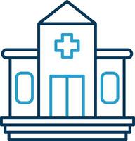 Hospital Line Blue Two Color Icon vector