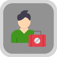 Unemployed Flat Round Corner Icon vector