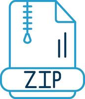 Zip Line Blue Two Color Icon vector