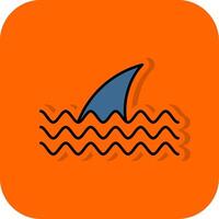 Fins Filled Orange background Icon vector