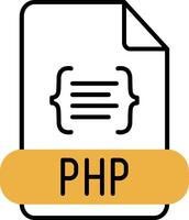 Php Skined Filled Icon vector