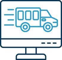 Delivery Truck Line Blue Two Color Icon vector