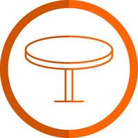 Round Table Line Orange Circle Icon vector