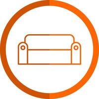 Sofa Line Orange Circle Icon vector