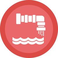 Water Pollution Glyph Multi Circle Icon vector