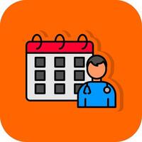 Calendar Filled Orange background Icon vector