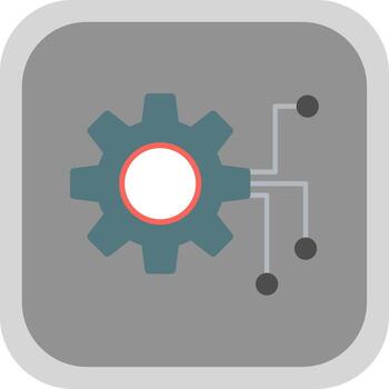 Engineering Flat Round Corner Icon vector