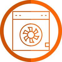 Cooler Line Orange Circle Icon vector