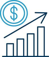 Growth Line Blue Two Color Icon vector