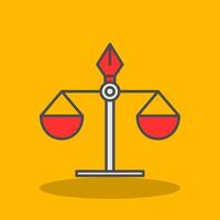 Justice Scale Filled Shadow Icon vector