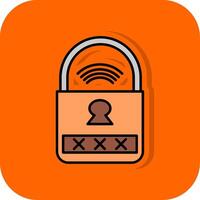 Smart Lock Filled Orange background Icon vector