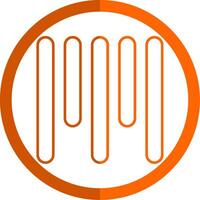 Vertical Align Top Line Orange Circle Icon vector