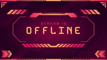 Stream is offline screen ui. Warning banner and message, live stream is offline, game is not available, social media offline interface. illustration vector