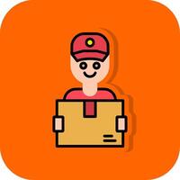 Delivery Courier Filled Orange background Icon vector