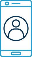 User Line Blue Two Color Icon vector
